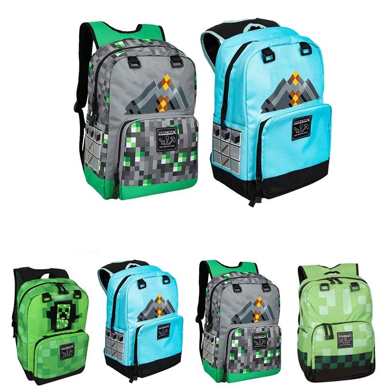 Minecraft Tile Backpack For School And Travel With Quilted Accents And Zip Closure