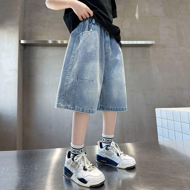 Boys' Denim Shorts Summer Thin Pants Summer Mid Pants Cropped Pants Children's Casual Pants