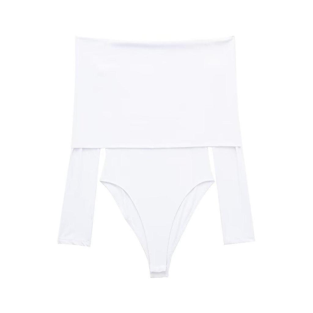 2024 Spring Women's One Shoulder Long Sleeve Bodysuit