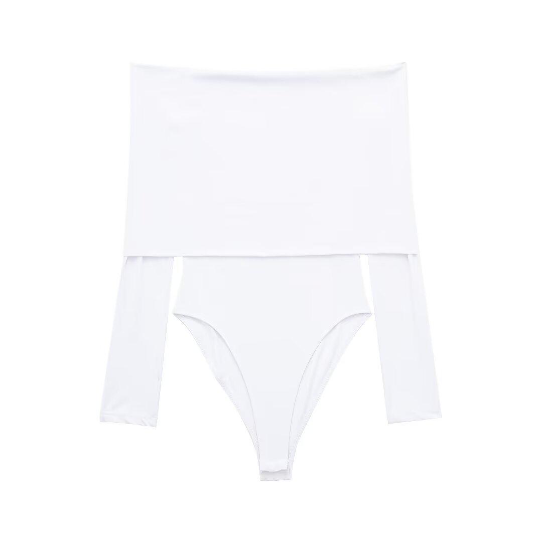 

Женский боди на одно плечо с длинным рукавом, весна 2024 г.