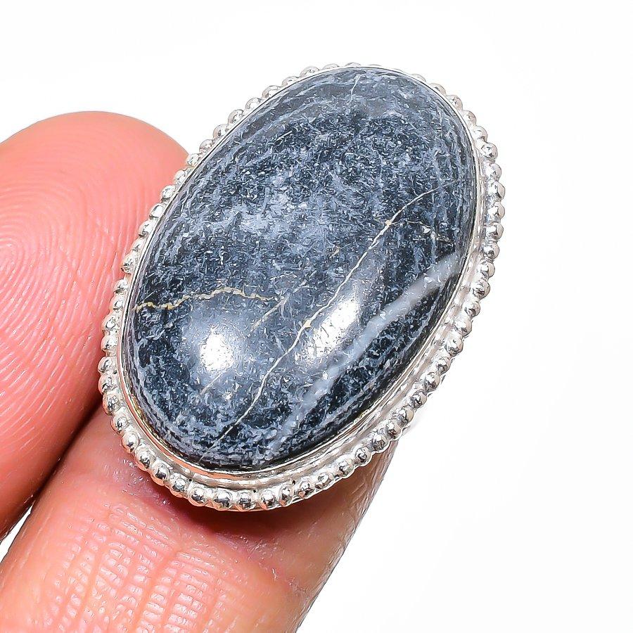 

Zebra Jasper Handmade 925 Sterling Silver Jewelry Ring Size Adjustable E4Y49