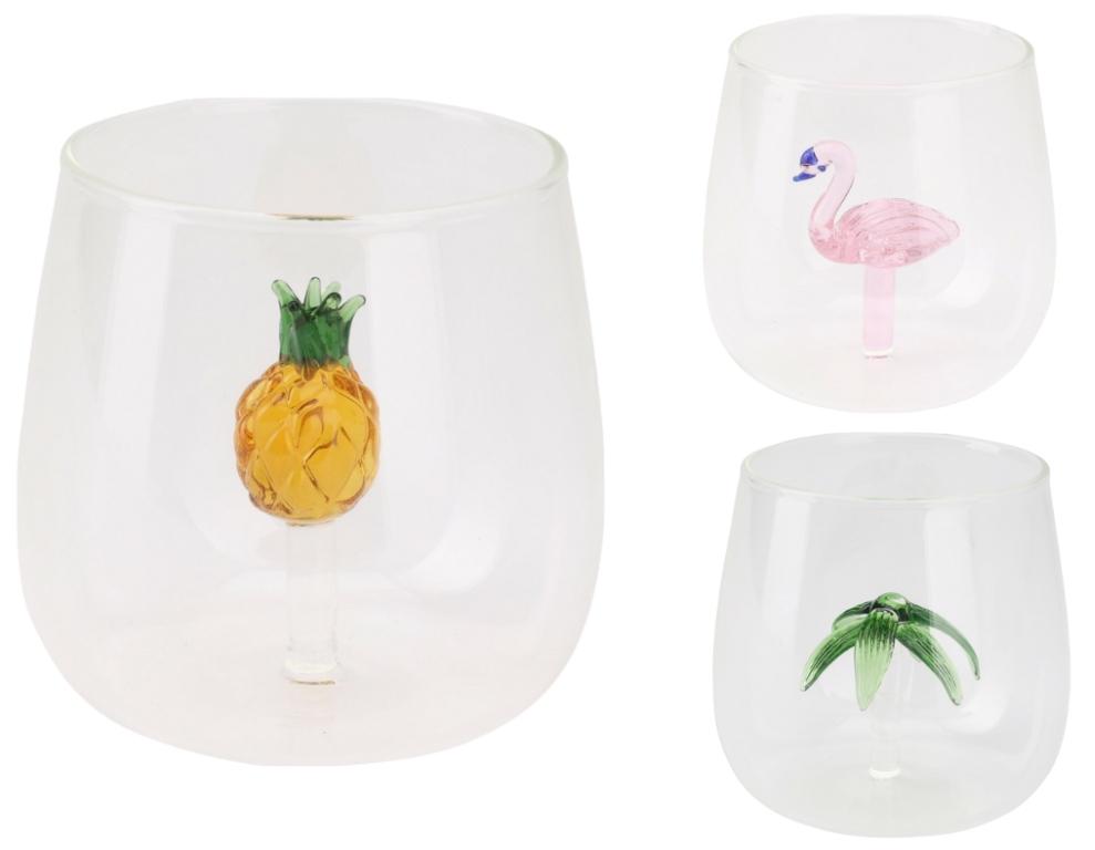 Summer Drink Glass with Figurine Inside