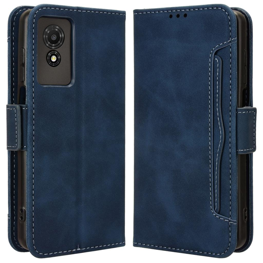 For TCL 501 Leather Case with Multiple Card Slots Folio Flip Wallet Phone Cover