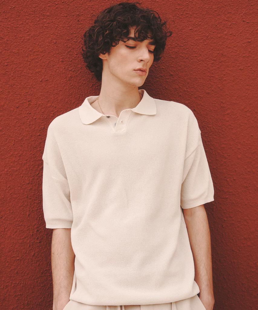 KNITTED Coolever Pk Short Sleeve Knit Tee Ivory