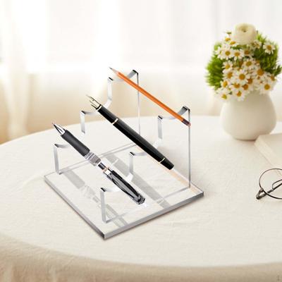Acrylic Display Rack, Pen Stand Clear File Holder Paint Brush Pencil Riser Shelf for
