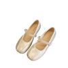 French great-looking flat-soled silver single shoes, women's comfortable new summer skirt Mary Jane shoes, ballet evening shoes