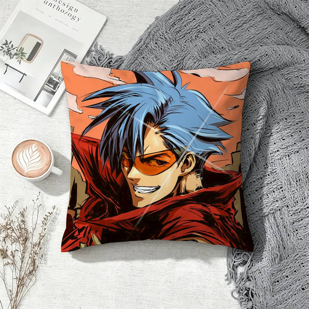 Popular Anime Gurren Lagann Double-Sided Printed Cushion Cover Bedroom Bedside Sofa Pillow Case