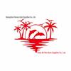 Tropical Dolphin & Coconut Tree Car Sticker - Fits RVs, SUVs, Sedans & Bumpers