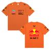 Red Bull Heren Dames F1 Raceteam T‑shirt, Zomer Korte Mouw Katoenen T‑shirt, Voor en Achter Print Casual Los Sport Topje, Meerkleurig