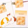 Fun Office Supplies Stick Note Pads, Funny Toast Bread Cookie Cheese Design Cute Notepad, 30 No Residue Notes Sheets/Pad Self Memo Pad for Home