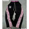 Pantalon de survêtement à rayures rétro avec badge imprimé lettre pour homme - Coupe ample droite - Streetwear - Pantalon décontracté
