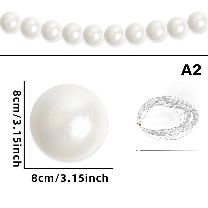 10 sztuk Dekoracja Ścianki Tła Weselnego 5,5 cm 8 cm Plastikowe Sztuczne Perły DIY Girlanda Koralikowa Biała Kula Wisiorek Figurka