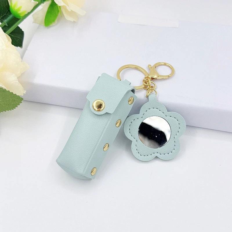 Portable Lipstick Mouth Red Envelope Gift Coin Purse Keychain Women Girls'Lipstick Storage Bag Fashion Storage Box with Mirror