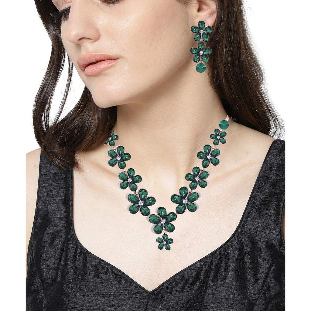 Jewellery Sets for Women Crystal Choker Necklace Jewellery Set with Earrings For Girls/Women