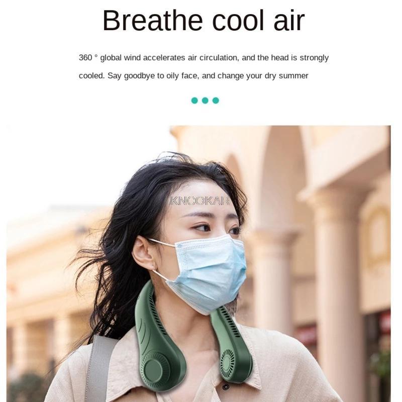 Mini Bladeless Neck Fan Portable Cooling Fan 4000mAh USB Rechargeable Sports Fans for Home Outdoor Ventilador Portatil Abanicos