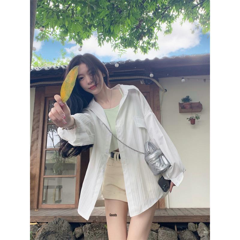

Women s Plus Size Stylish Long-Sleeve Sun Protection Lightweight Summer Jacket - Belly Covering, Slimming, Casual Fit for a Flattering Look XL брудно-білий