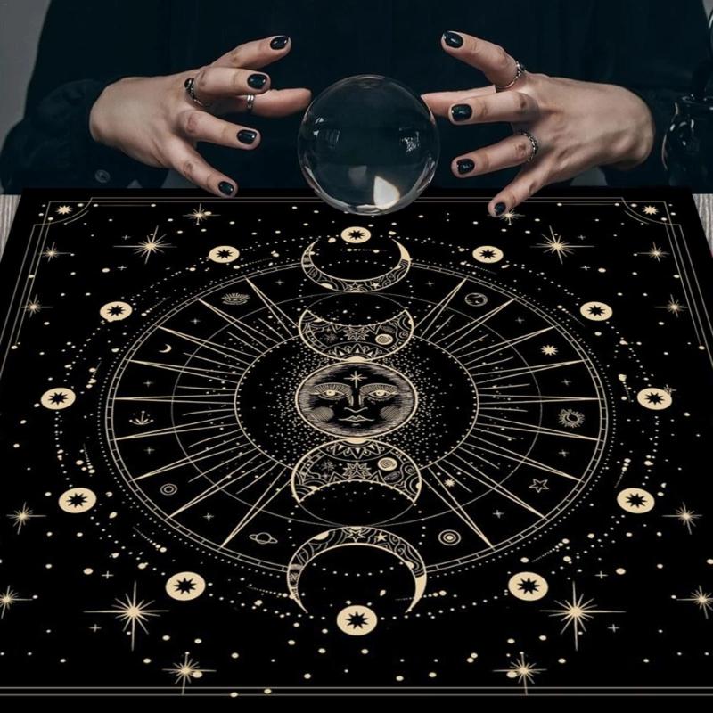 50x50/60x60/75x75cm Tarot Tablecloth Mat Geometric Divinations Table Cloth Board Game Oracles Card Pad Rune Support Mat