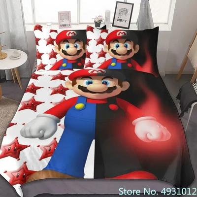 Ζεστό Σετ Κλινοσκεπασμάτων για Μωρό Με Anime Super Mario Κάλυμμα Παπλώματος 3D Anime Για Παιδί Παιδιά Εφήβους Ενήλικες Οικιακά Υφάσματα Κάλυμμα Κουβέρτας