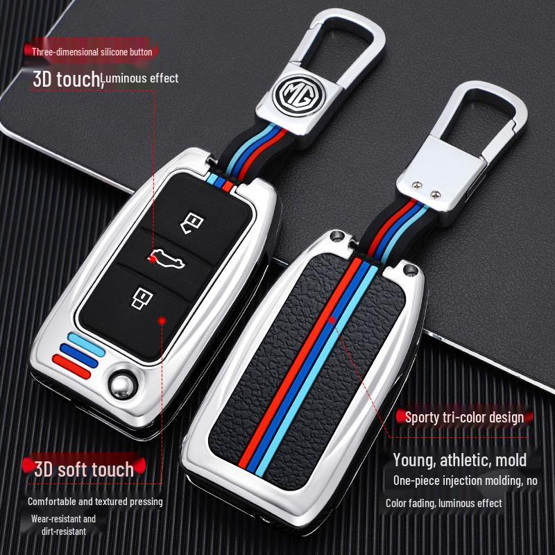 MG Car Genuine Leather Key Case for MG6, ZS Ruihang GT, MG3/5, and Rui Teng HS - Creative Key Bag with Buckle