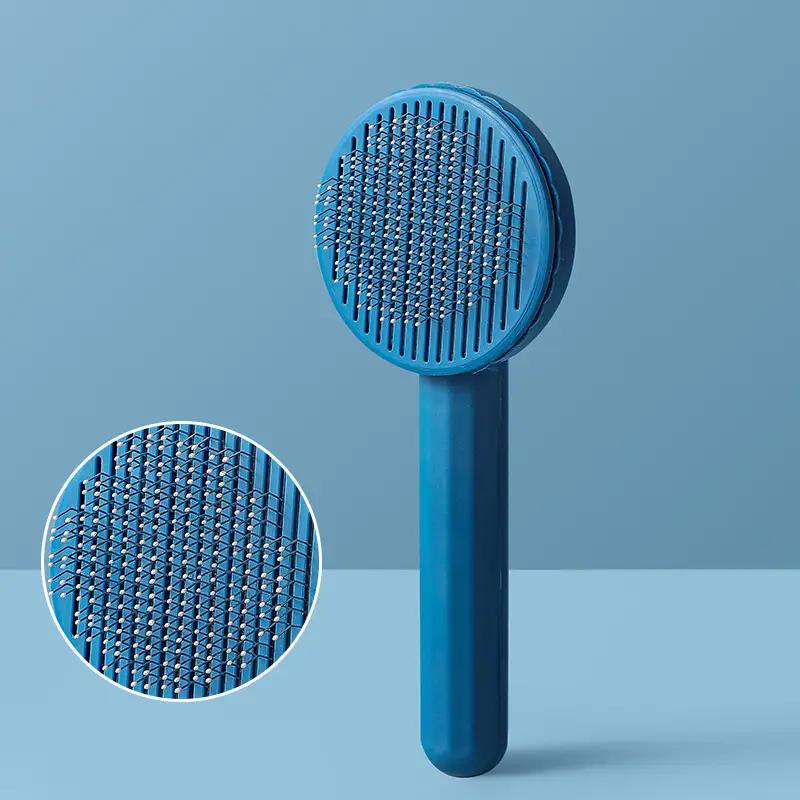 

1-Piece Pet Grooming & Hair Removal Brush - For Dogs, Cats, Puppies & Kittens, Dog & Cat Grooming Cleaning Tool синий