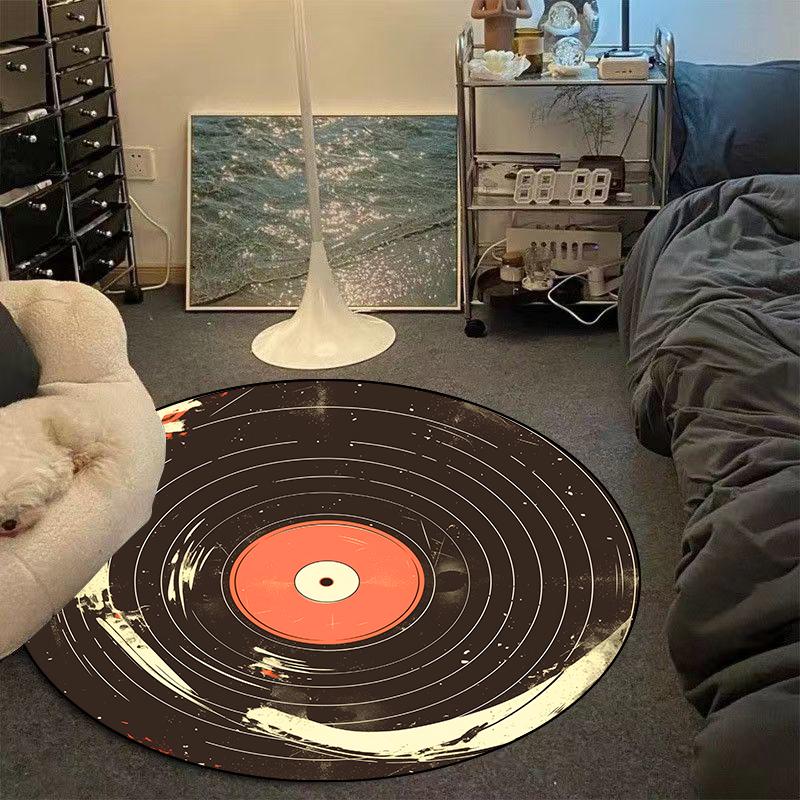 Modern CD Record Round Carpet Comfort Soft Bedroom Decoration Rug Customizable Living Room Sofa Area Rug Washable Chair Mat