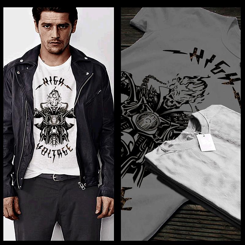 Motorcycle T-shirt racing American motorbike sport racing drag race skull tee XXXL