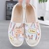 Fashion Breathable Shoes Slip-on Espadrilles For Women Tennis Slip On Summer New Graffiti Canvas Fabric Slip On Shoes For Women Espadril