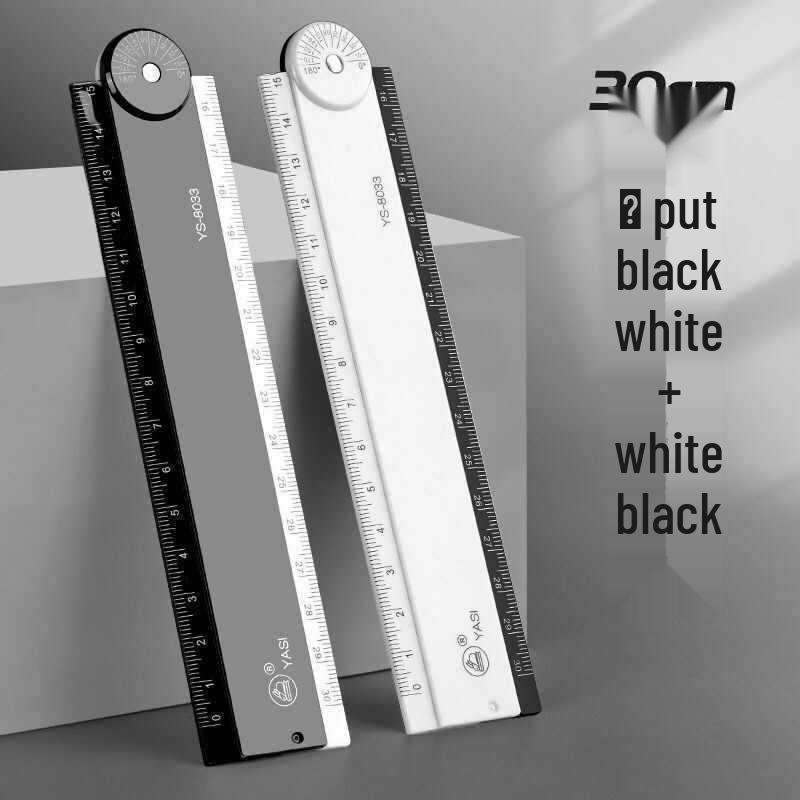 30cm Multifunctional Folding Ruler for Students: Straight Edge with Wavy Line Grid for Geometric Drawings