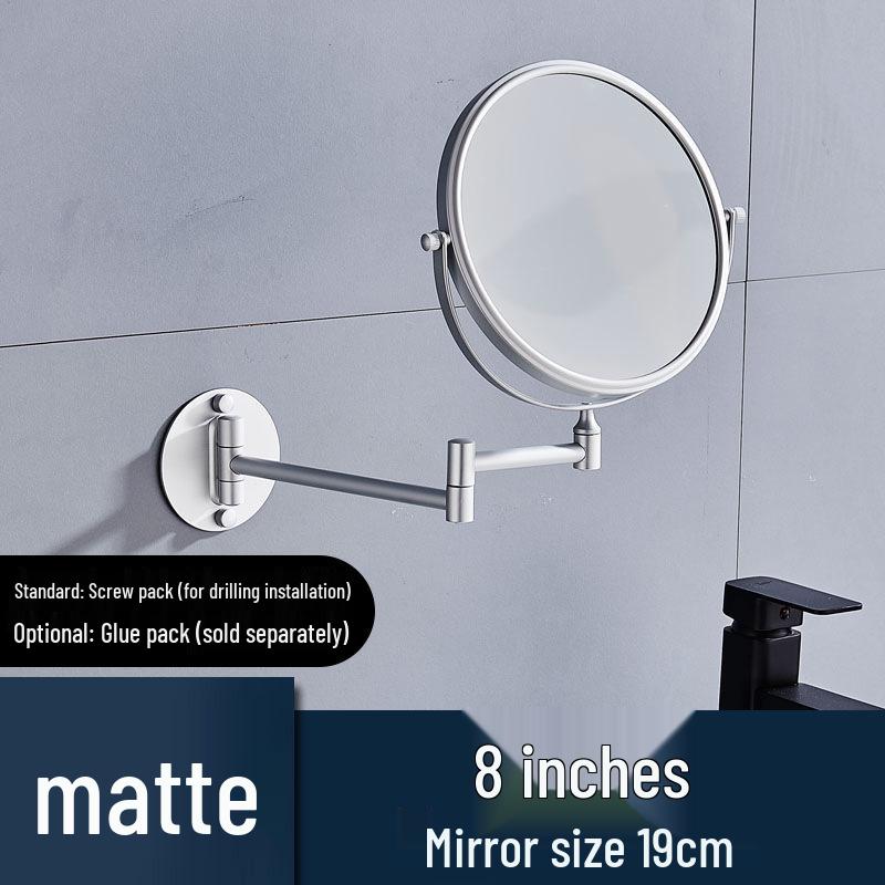 Wall-Mounted Rotating Double-Sided Vanity Mirror with Magnification