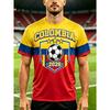 This Handsome Guy Is Wearing a Colombian Team Jersey with Contrasting Colors and Sunglasses, Giving Him a Street Fan Vibe.