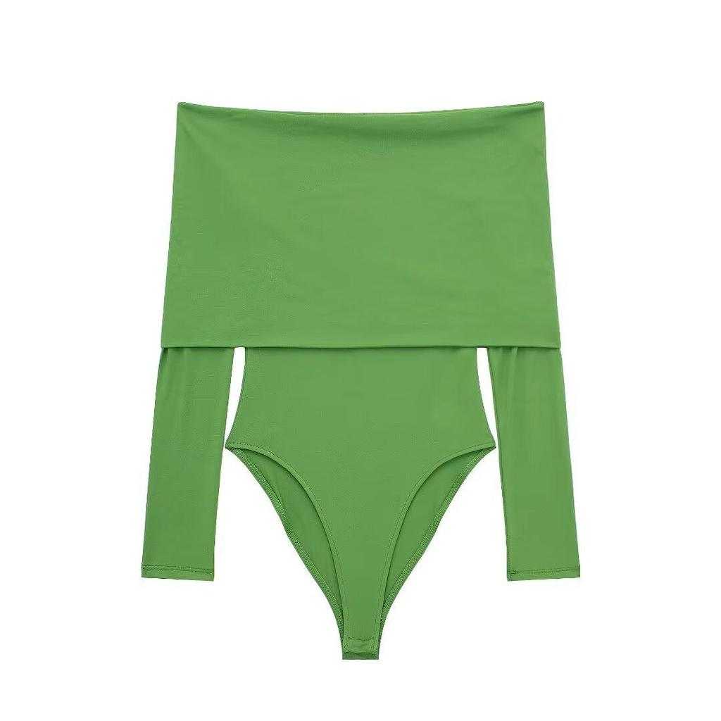 2024 Spring Women's One Shoulder Long Sleeve Bodysuit
