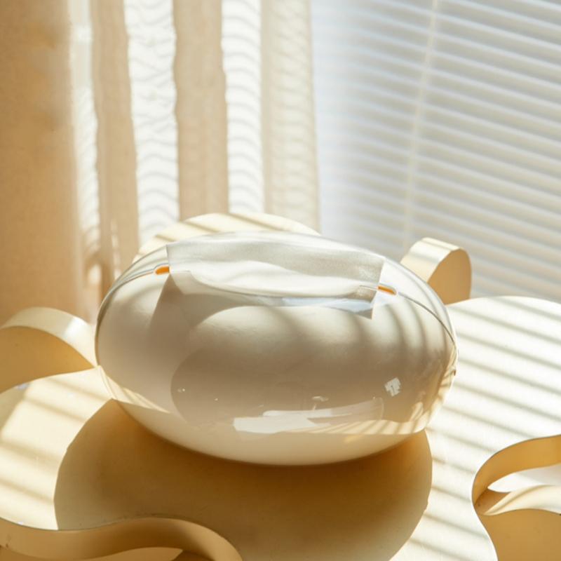 Stylish Tissue Box Cover Holder with Magnetic Pull-Up Design Oval Shape Double Layer Luxury Home Decor