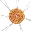 Set di 7 Collane/Portachiavi Bizzarri a Forma di Pizza per Coppie Amanti del Cibo Regali per Amici