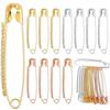 12PCS Shiny Pins Rhinestone Safety Pins Gold Rhinestone Large Brooches Pins Fancy Safety Pins  Women