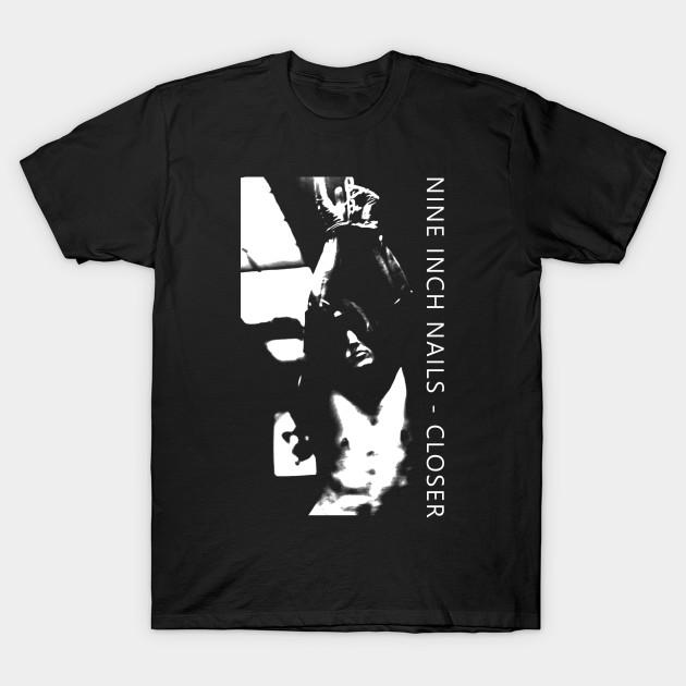 

Men Black Print T-shirt Nine Inch Nails (Nin) Closer No-Cut Transfer Paper Print Cotton Tshirt M