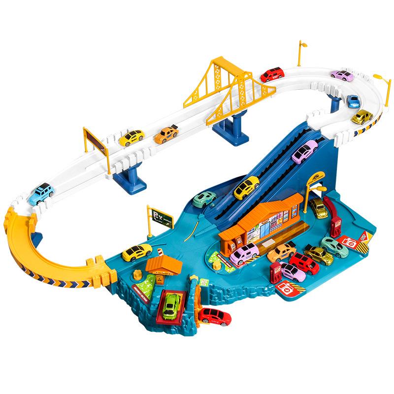 Dinosaur Adventure Skyscraper Track Car Set for Kids
