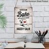 2D Flat, 1pc Vintage Humorous Bathroom Aluminium Sign "This Is A Bathroom, Not An Internet Cafe - Do Your Business and Leave" - 8"x12" Rustic Toilet