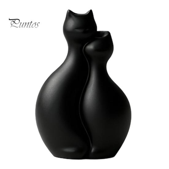 Kaffee-Ecke Dekoration 3D-gedruckte Katzenvase, Minimalistischer Nordischer Stil Blumenarrangement Umarmendes Ornament Dekoratives Paar-Vase Haus Büro Geschenk Licht