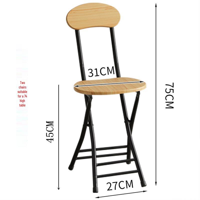 Portable Folding Dining & Leisure Chair with Backrest - Adult Indoor/Outdoor Round & Tall Stool