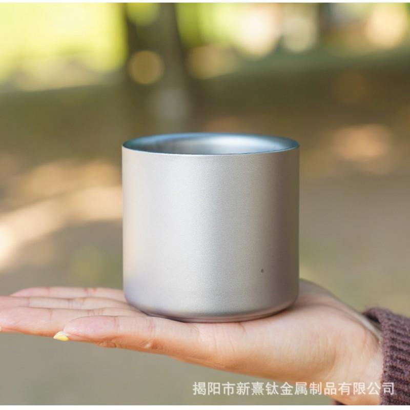 Titanium Double-Wall Travel Coffee Cup Portable Insulated Tea Mug Outdoor Camping Hiking 100ml 220ml