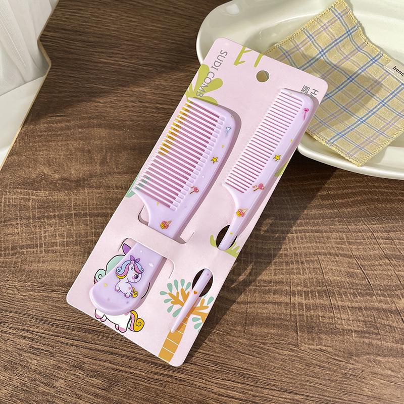 

Детская антистатическая расческа с мелкими зубьями в виде животных из мультфильма для девочек с длинными волосами Unicorn фиолетовый
