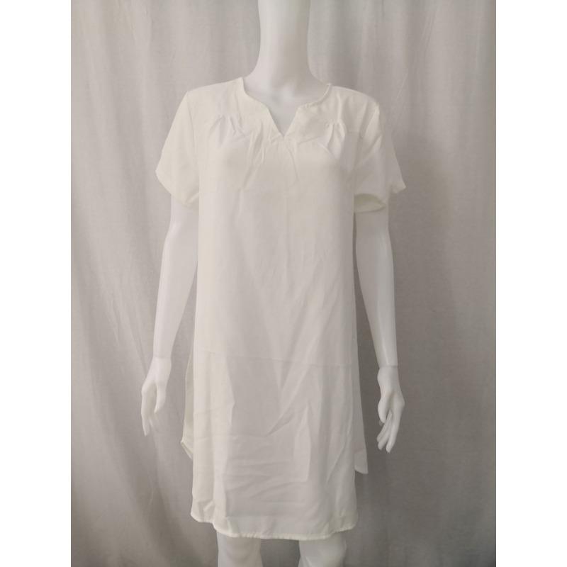 Summer Loose Short Sleeve V-neck Short Dress Women Plus Size Fashion Elegant Thin Party Casual A-line Dress Female Simple Solid Color Women's Clothing