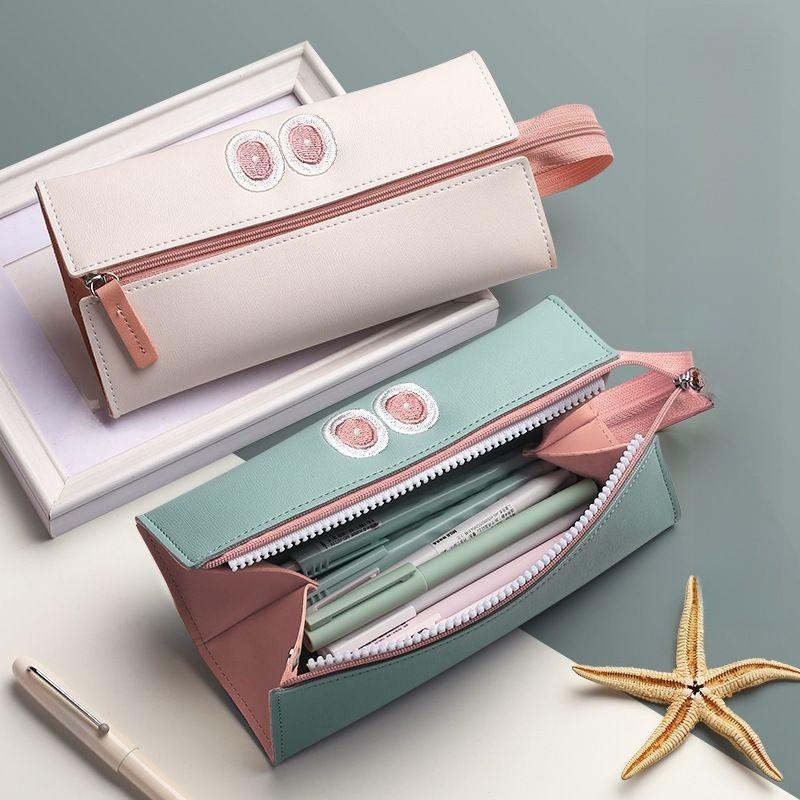 Leather Pen Case For Students With Large Capacity Perfect For Girls And Boys