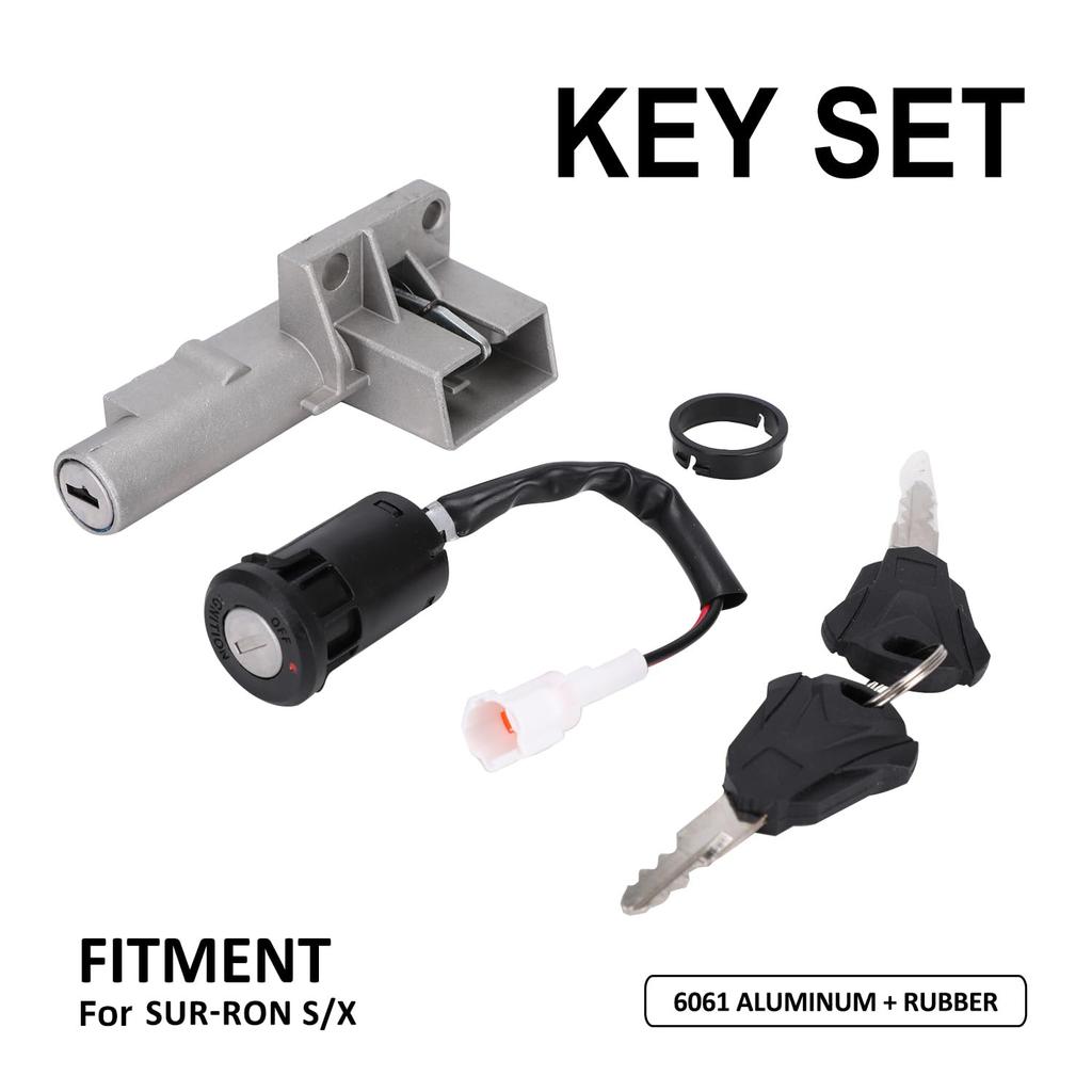 Motorcycle Ignition Key Switch Set for Surron Sur Ron Light Bee X/S Electric Dirt Bike,Ignition Lock Cylinder with 2 Keys