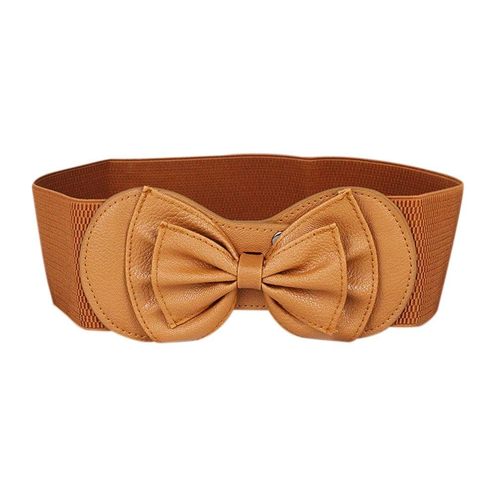 Elegant Bow Decoration Waist Belts Waist Strap Stretch Elastic Belts Waistband
