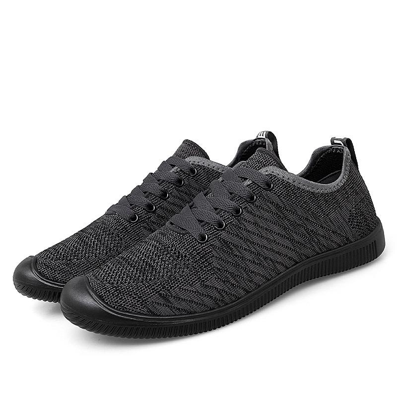 

Spring and summer new ultra-light fly-woven lace-up soft bottom soft surface casual, comfortable and lightweight 45 сірий колір