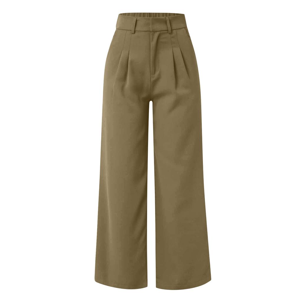 Casual Fit Wide Leg Pants Women's Casual Wide Leg High Waist Straight Leg Trousers Women's Trousers Suit Pleated High Waist Pants