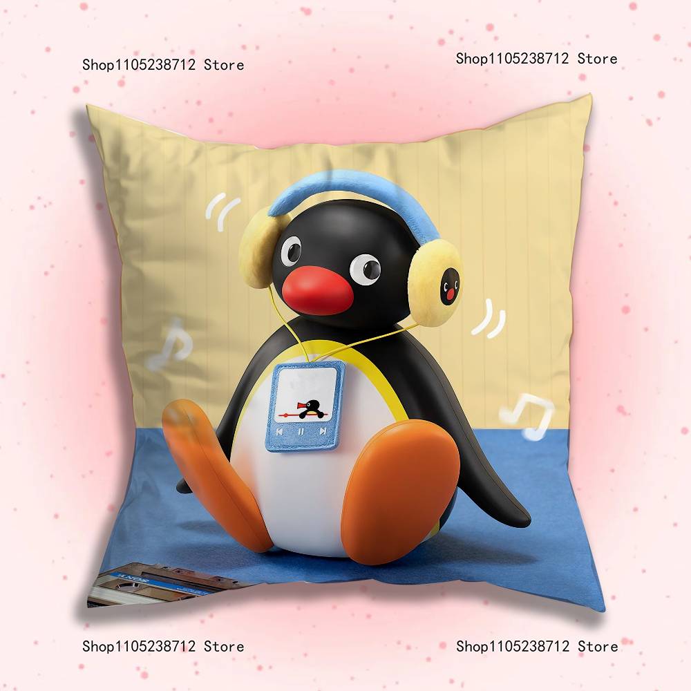 Vtipný povlak na polštář Tučňák P-Pingu pro dekoraci pohovky, auta, kanceláře, pokoje, potisk, potah na polštář, dekorace a ochrana