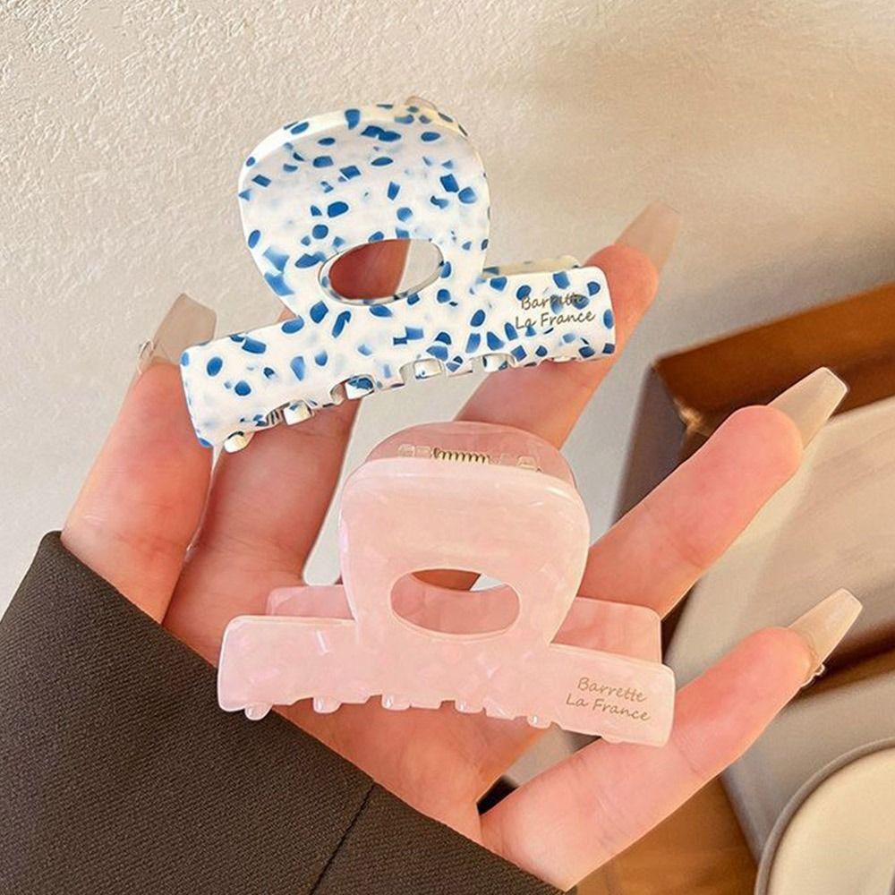 Stylish French Hair Claw Clip Small Elegant Ponytail Holder Acetate Sweet Shark Clip for Women