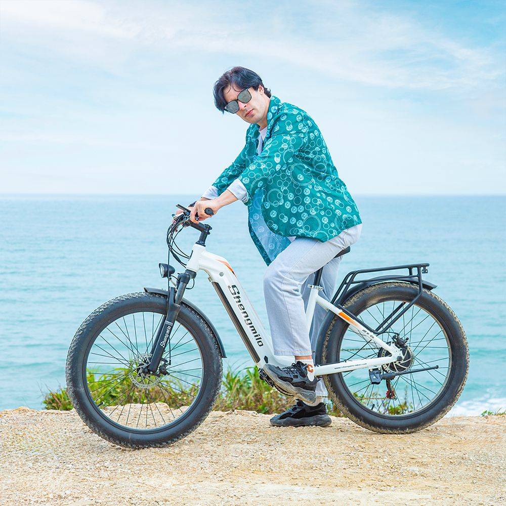 Shengmilo Electric Bike, 48V 17.5Ah Removable Battery 26” Fat Tire Electric Bicycle, 500W Motor 25MPH Top Speed E-bike, 7 Speed Dual Disc Brake eBike